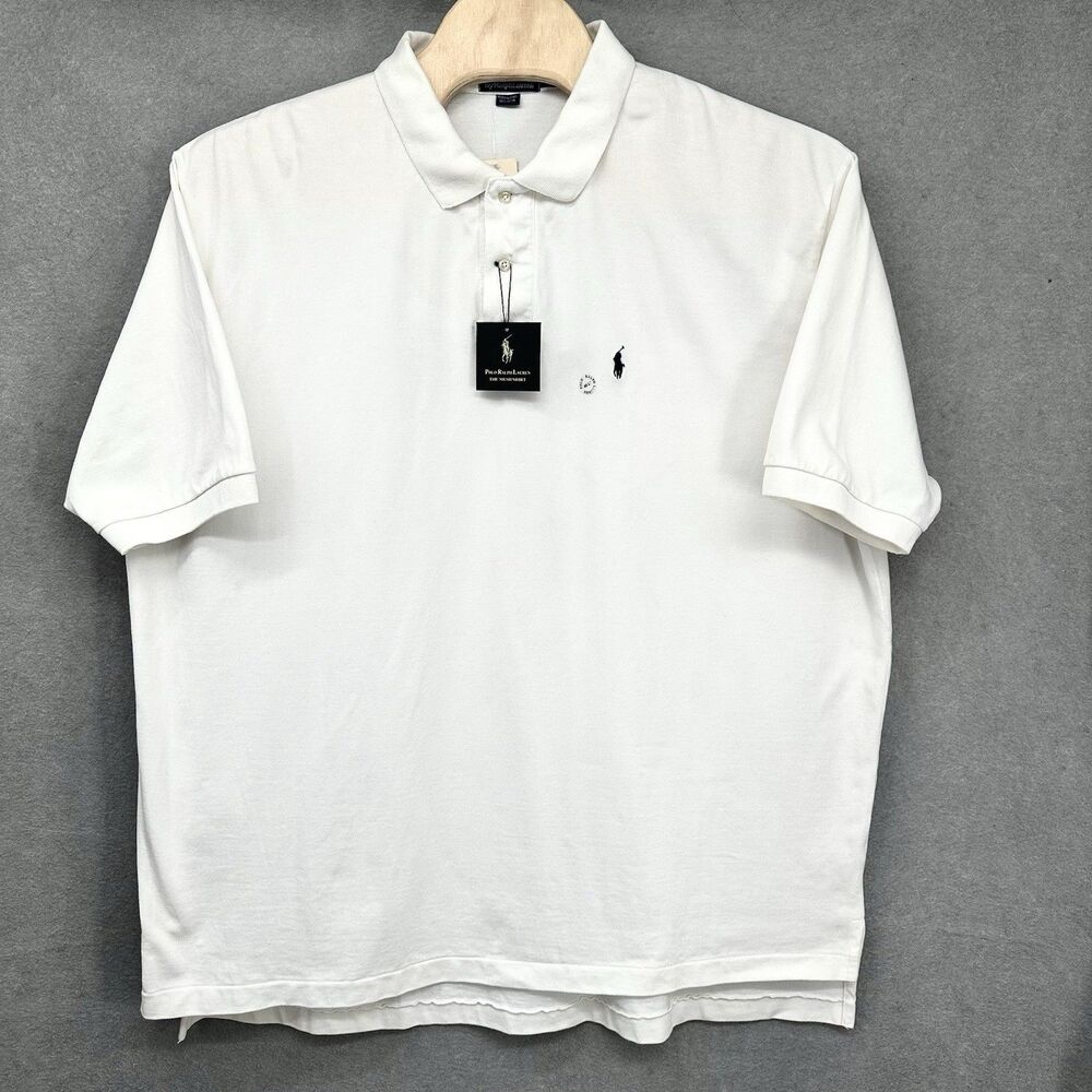 Polo Ralph Lauren Polo Shirt 4XLT Big Tall White Mesh Classic Fit Pony Logo New